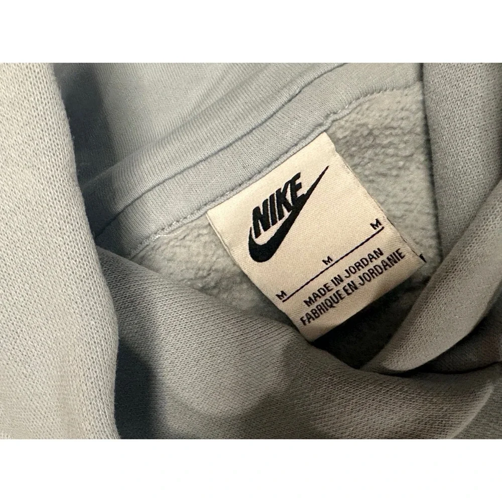 Y2K Nike Men's Hoodie Sweatshirt‎ Light Blue Embroidered Center Swoosh SZ M